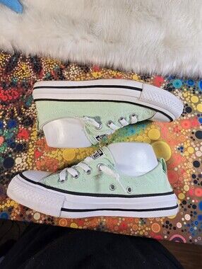 Converse All Star Women's Low Top Sneakers in Sage Green and White